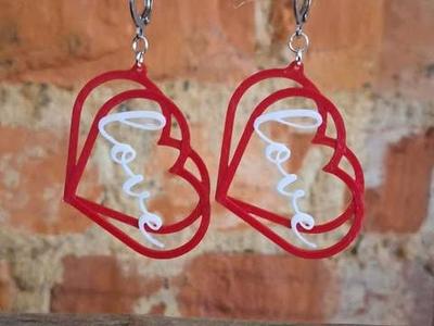 double heart valentine's earrings