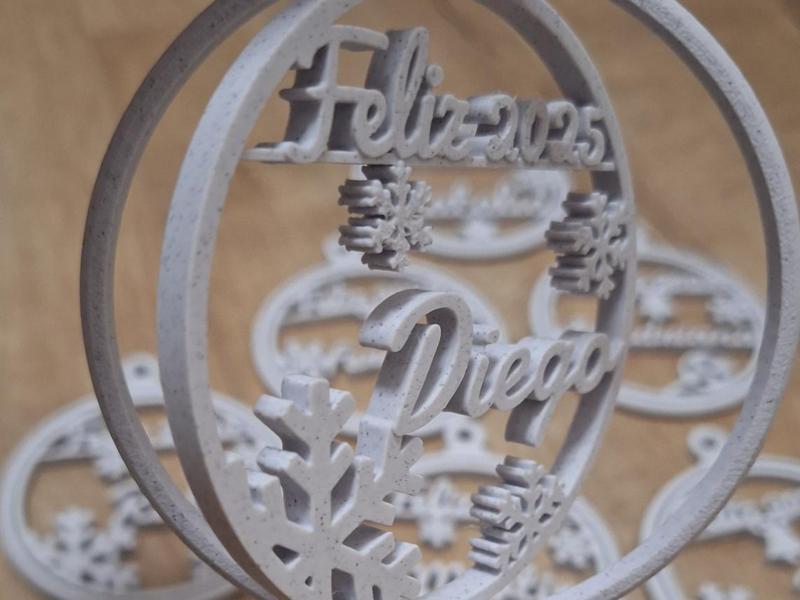 Happy Christmas 2025 balls with names.