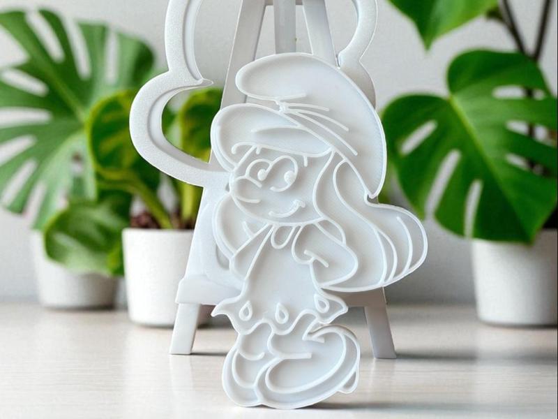 Smurfette - cookie cutter+ stamp