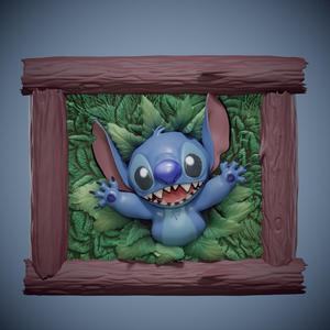 Stitch Wall Art - Lilo & Stitch 3D Printable Frame