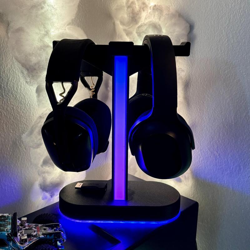 Dual Headset Stand with LED/RGB lights