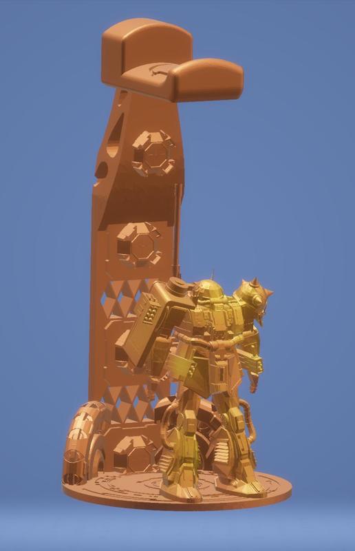 Zaku mkll Desert type headphone stand from Gundam