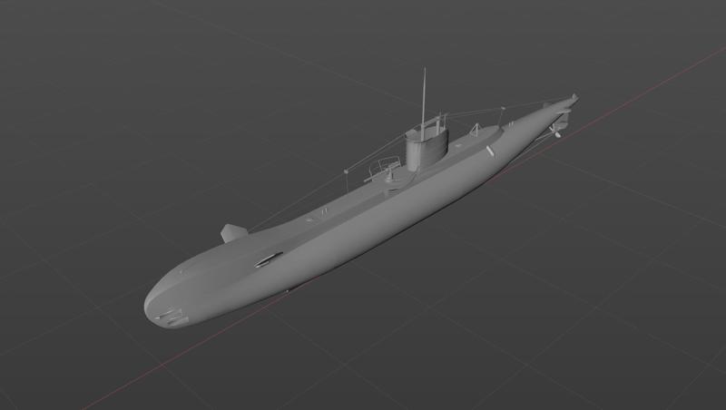 Digital model of the Austro-Hungarian U-3 class submarine