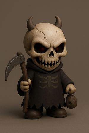 Skeleton Chibi – Cute Horror Icon for 3D Printing