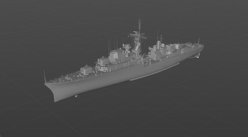 Australian Vampire II destroyer 3D model material