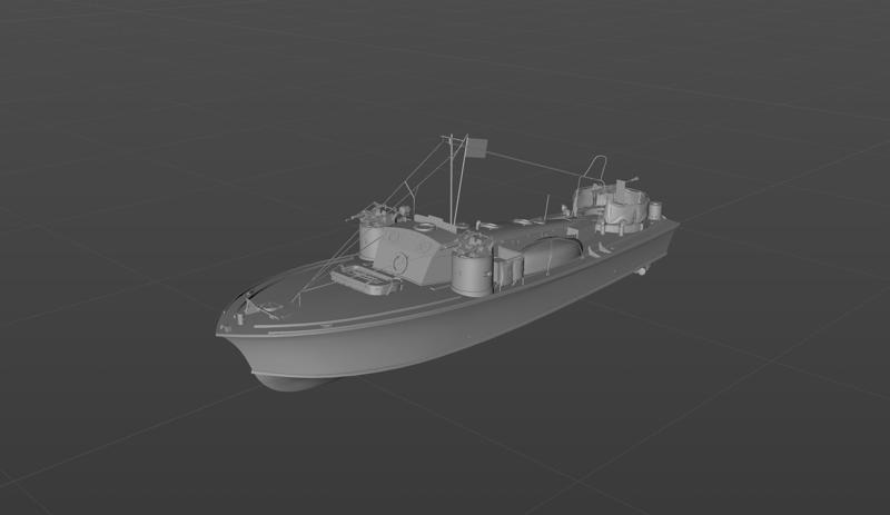 British MA-SB6 class gunboat MGB61 3D model material