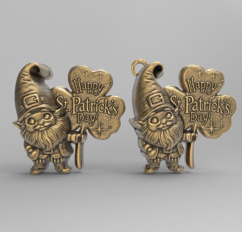 gnome with patrick day clover leaves decor