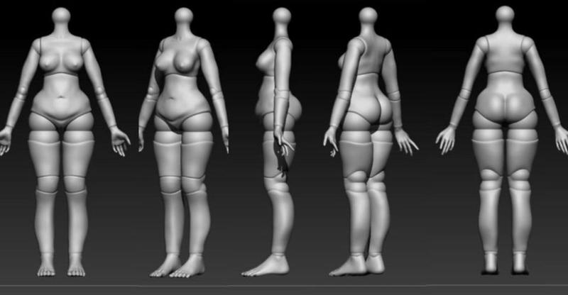 Dxgirly Designs Curvy BJD Body ONLY