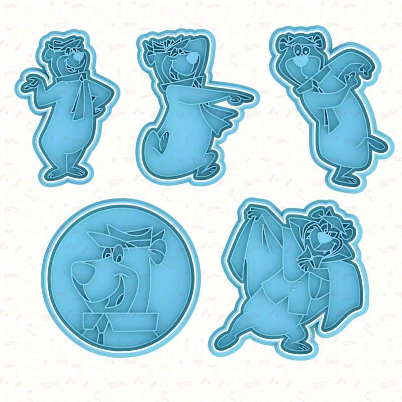Yogi Bear cookie cutter set of 5