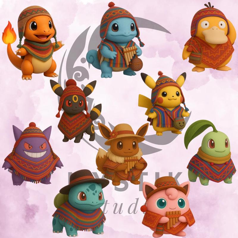 Pack of 10 Andean Pokémon - Complete STL Collection of Cultural Figures