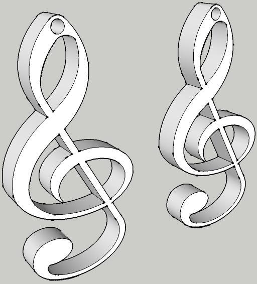 Treble clef earrings
