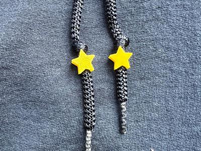 Star Drawstring beads for 3.5-4mm ended drawstring