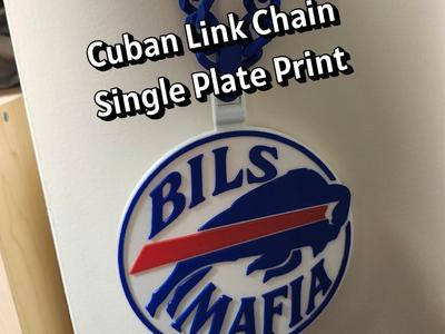 Bills Mafia BIG pendant on Cuban link chain