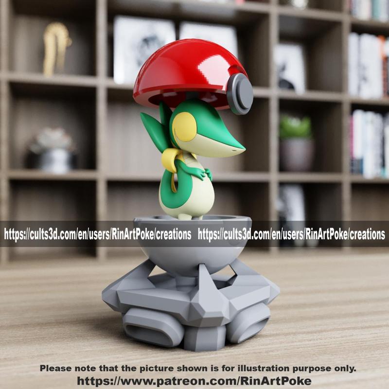 Snivy in the pokeball from Pokemon