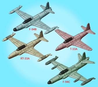 1:200 Lockheed T-33/RT-33  and F-94