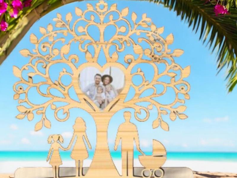 4 Tree of life svg photo family with cat, laser cut, digital file svg, dxf, 3D mandala, plywood cutting, paper cutting