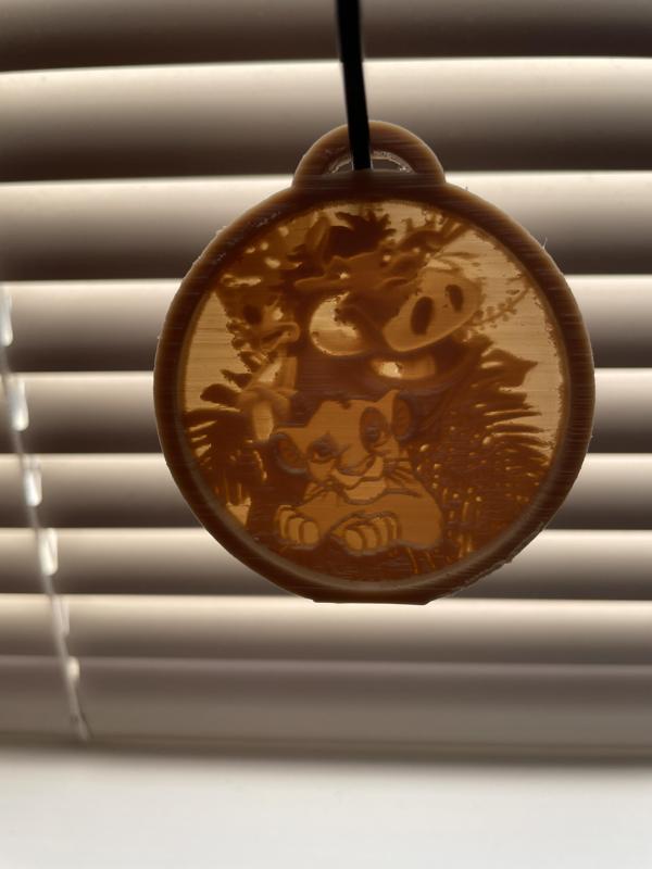 Disney Lion King Ornament Lithophane - Timon, Pumba, Simba