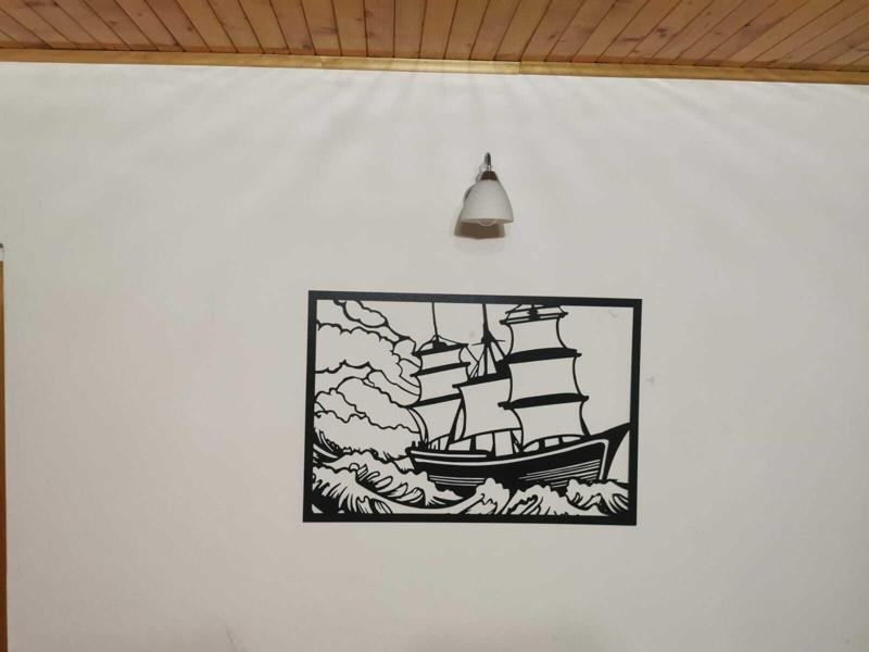 Ship wall art, dxf svg