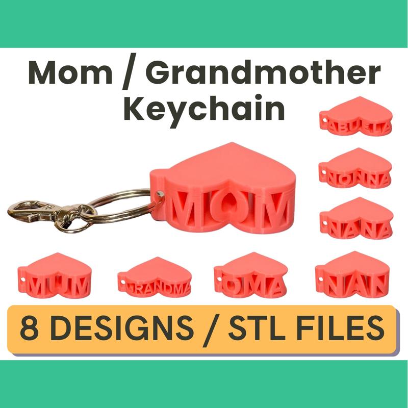 Keychain For Mom / Grandmother | Heart Shaped Mother's Day Keyring Gift