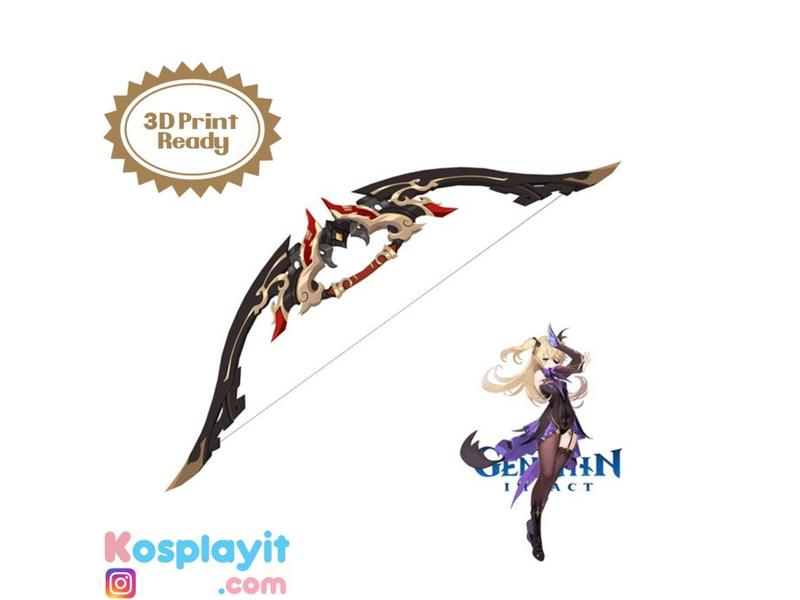Genshin Impact - Rust Bow - Digital 3D Model File - Divided for facilitated 3D Printing - Fischl Cosplay
