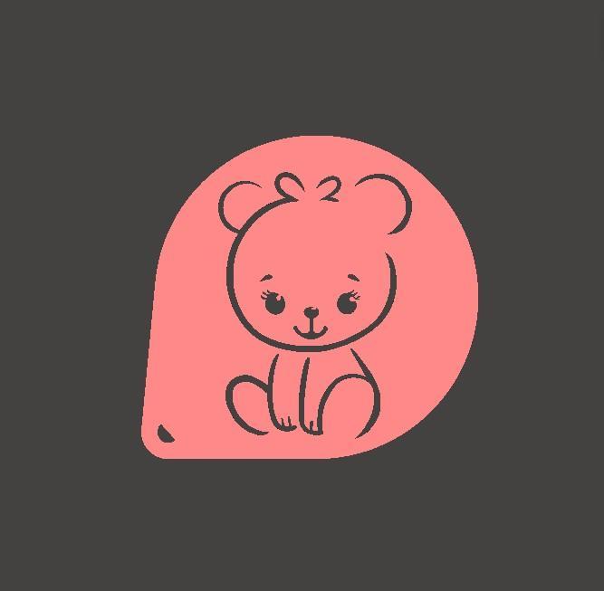 Free Cutie teddy bear Stencil