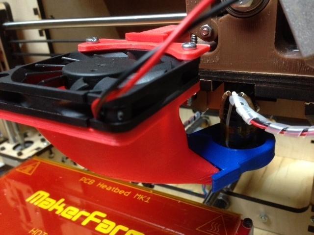 Extrusion cooling fan-holder/cowling for MakerFarm Prusa i3 - Version 2