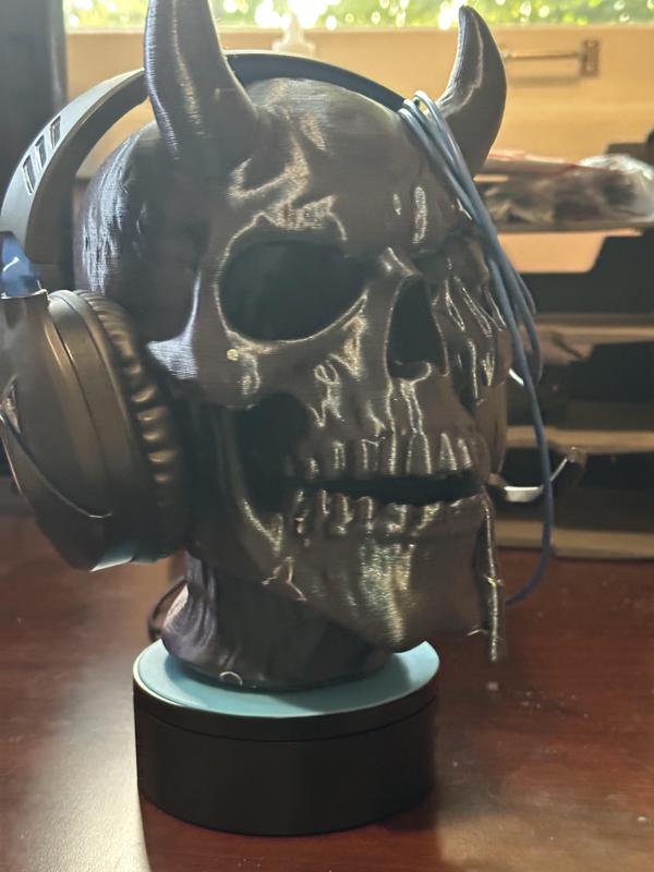 Horned skull Headphone Holder