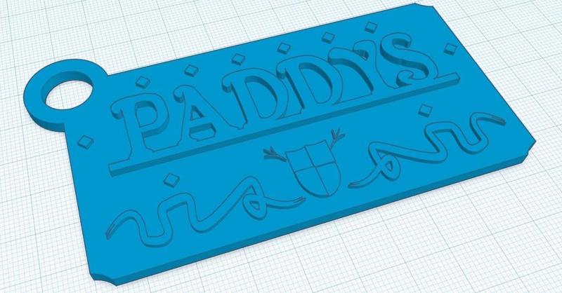 Paddy's Pub Sign Keychain