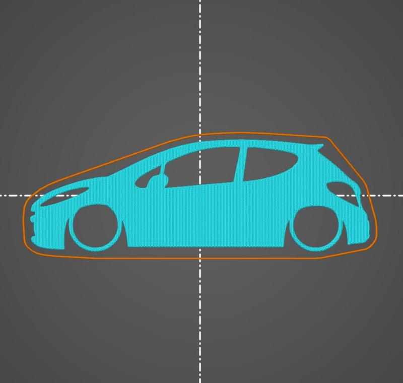 Peugeot 307 coupe 3 door key silhouette
