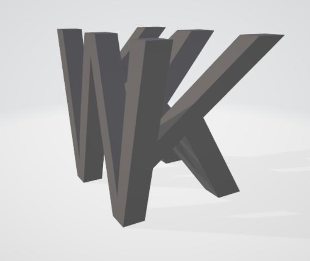 KW art combination letters 90° rotation