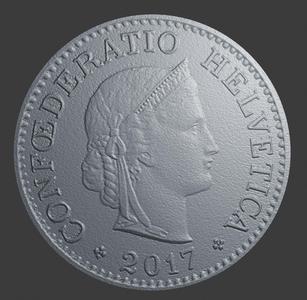 Switzerland, 10 Cents, Face Side, 3D SCAN