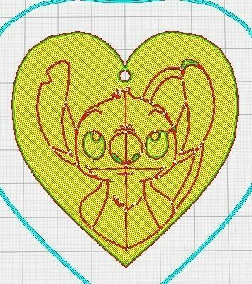 Stitch And Angel keychain