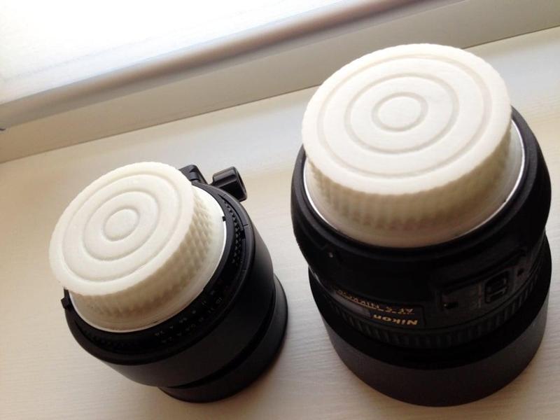 Rear lens cap for Nikon F-mount, fully printable.
