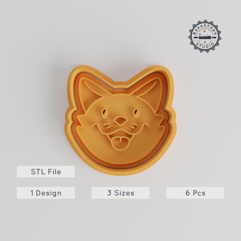 Dog Shape Cutter & Stamp Set, Animal Cute Theme, Cookie & Fondant Decor, S/M/L Sizes, 6-Piece Collection PRODUCT_5552