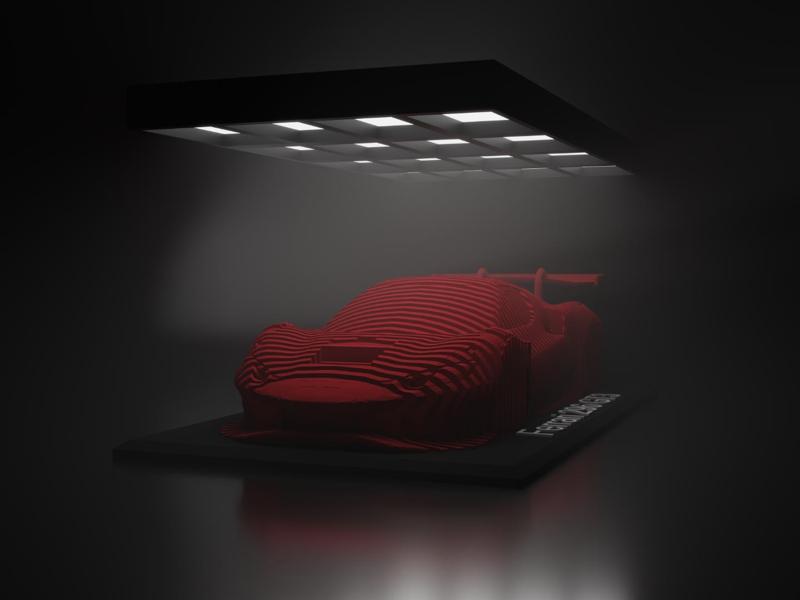 Ferrari 296 GT3 Layered Sculpture