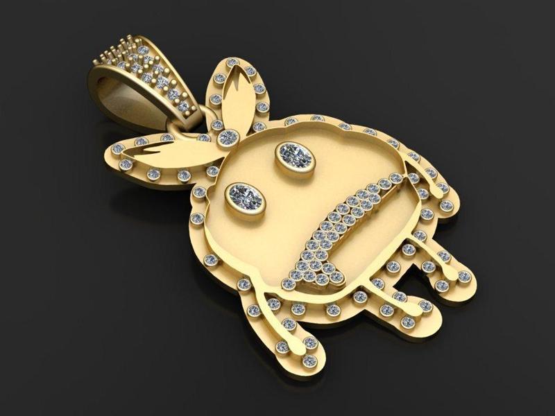 Pendant Rabbit Face  pendant 3d printable model