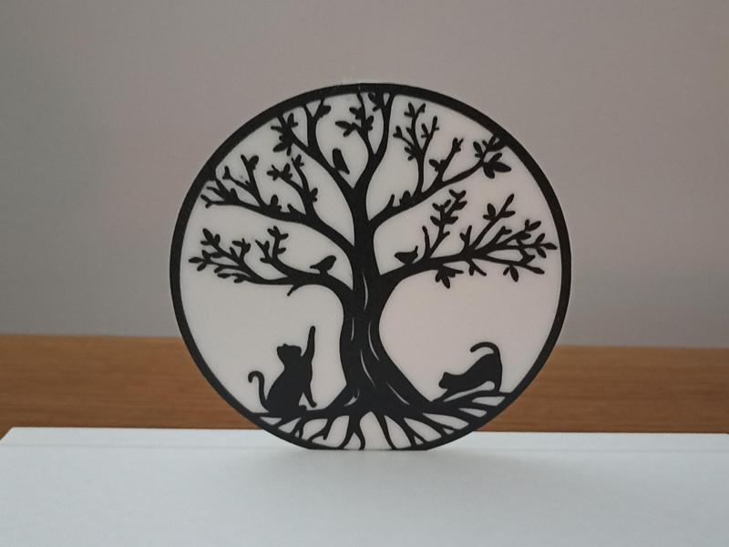 Cat and Tree of Life Coasters