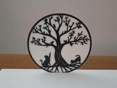 Cat and Tree of Life Coasters
