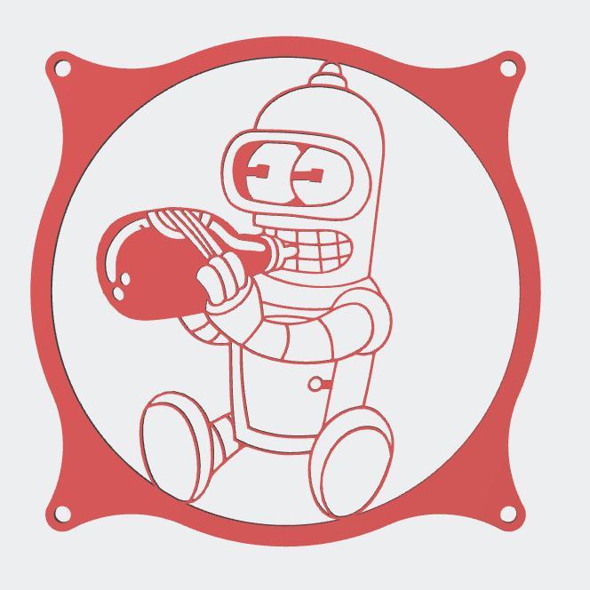 Futurama Baby Bender 120mm Fan Cover