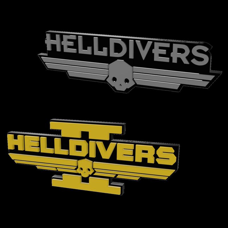 3D MULTICOLOR LOGO/SIGN - HELLDIVERS I & II