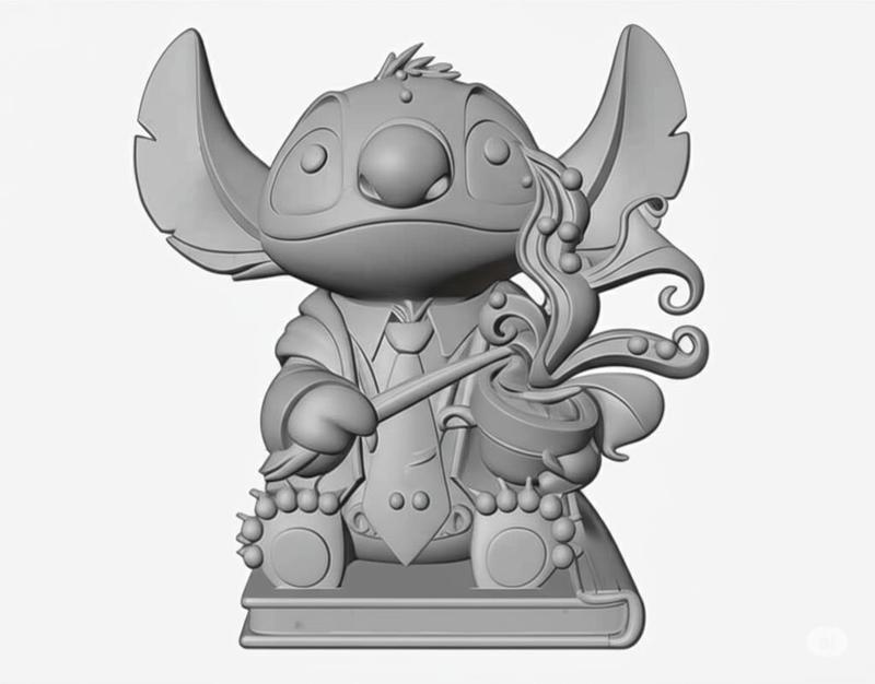 stitch with harry potter design, stitch figurine, animated film