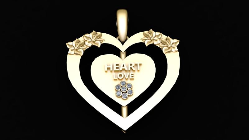 Heart love pendant 3d printable model