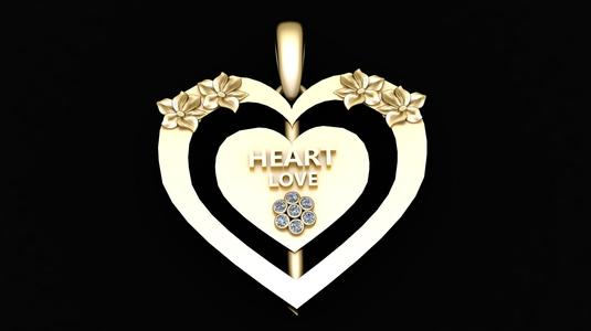 Heart love pendant 3d printable model