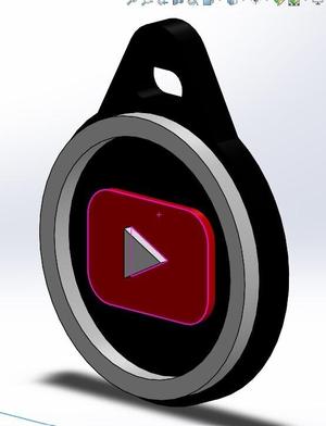 Sticker Tag Adapter Key Chain - YouTube Style