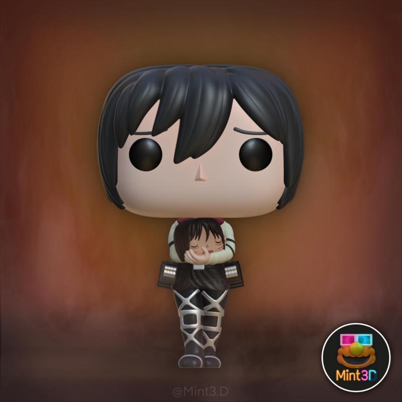 Mikasa holding Eren's Head