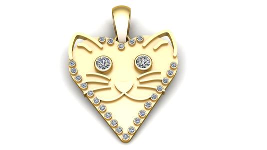 FANCY SHAPE CAT PENDANT 3D PRINTABKLE MODEL
