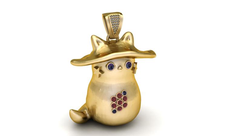 CATE FACE PENDANT 3D PRINTABLE MODEL