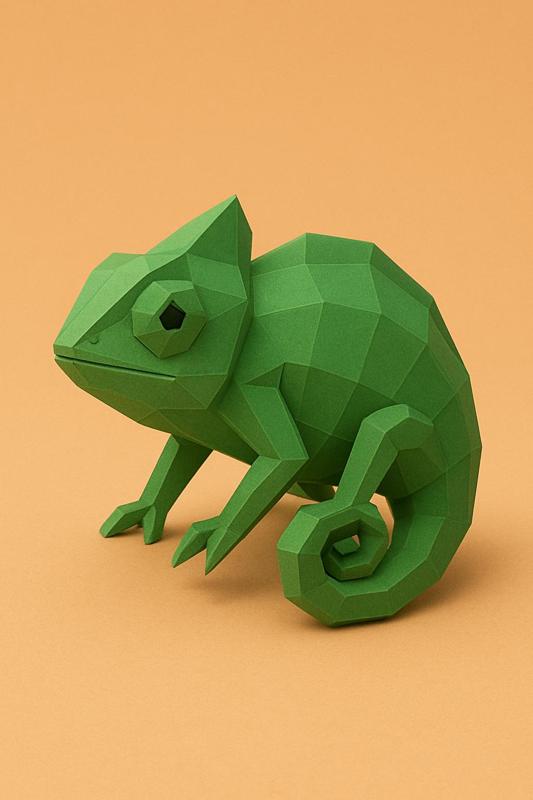 Low poly chameleon