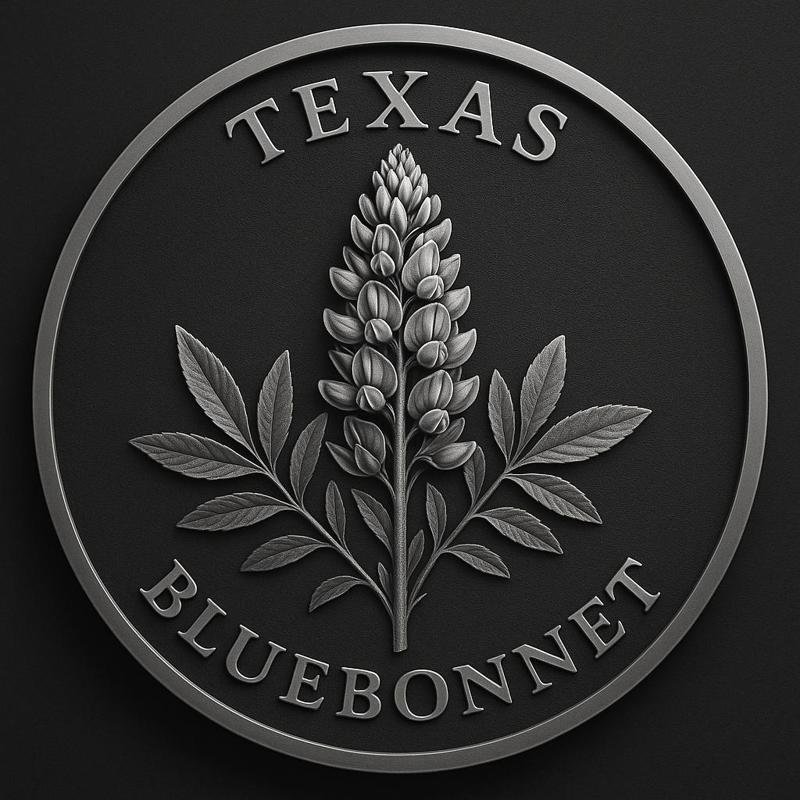 texas state flower bluebonnet coin token wall art