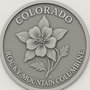 colorado state flower rocky mountain columbine coin token wall art